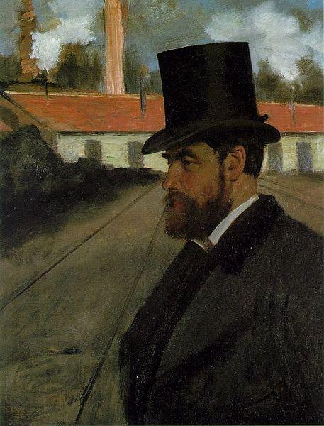 Edgar Degas Henri Rouart in front of his Factory oil painting picture